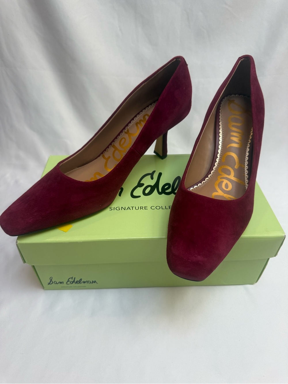 NEW Sam Edelman Ria Merlot Suede Kitten Heel Pumps Woman’s 9M Retail $150
